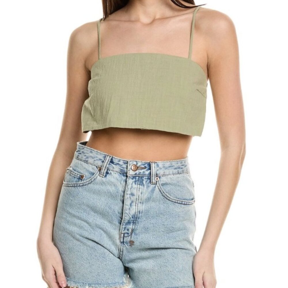 Line and Dot Sage Green Crop Top Shirt Shell Women's Juniors Small NWOT